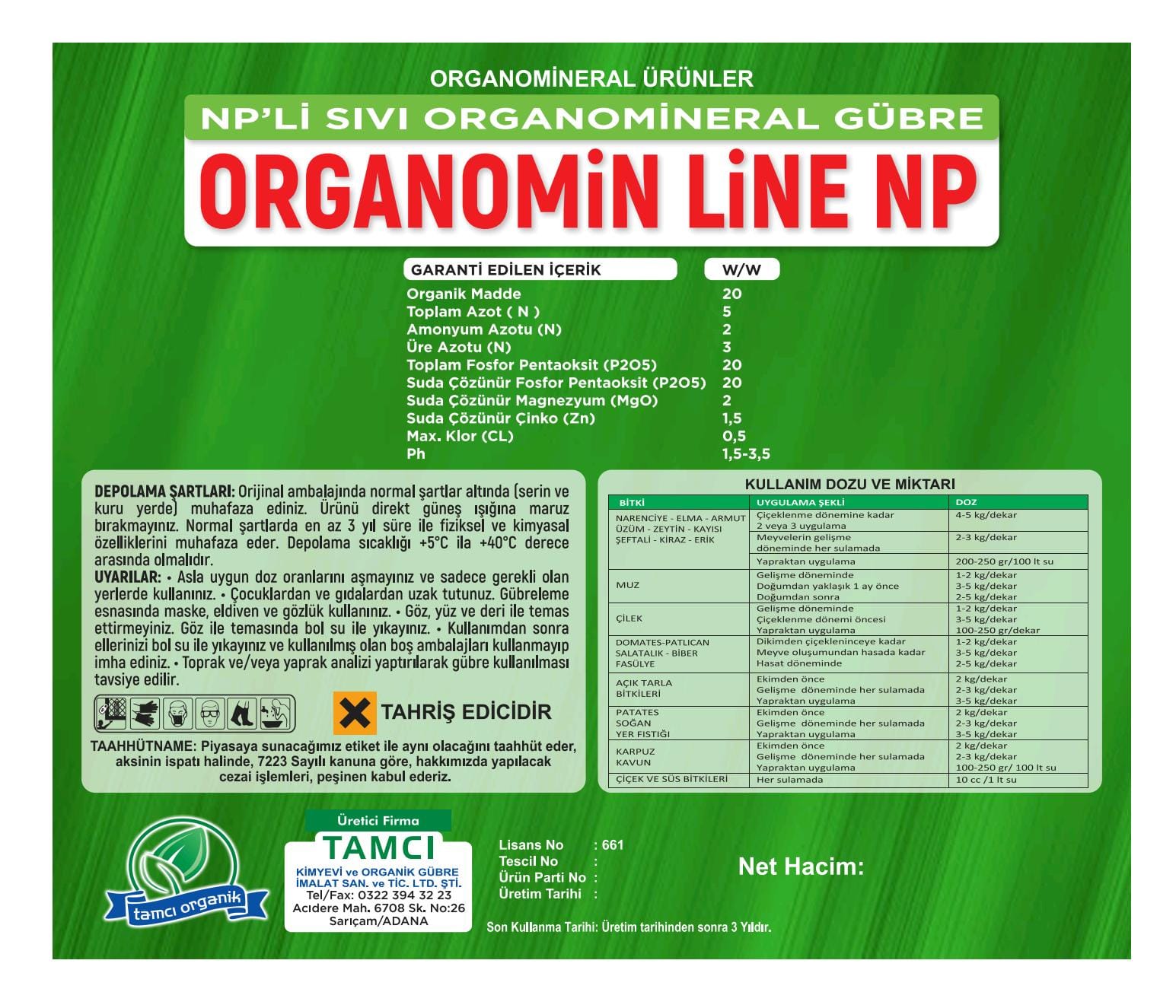 Organomin Line-NP – Organomineral Gübre